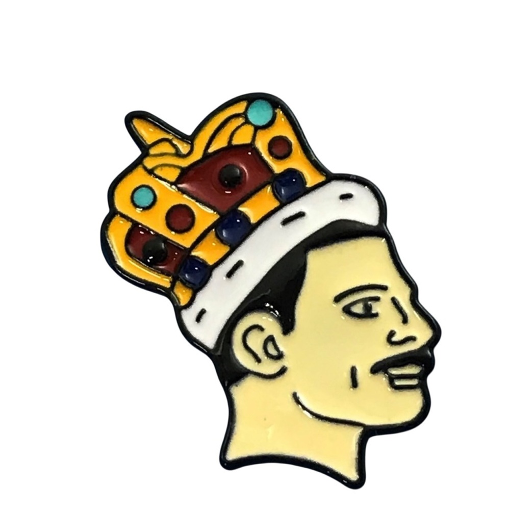 Freddie Mercury Queen Crown Enamel Pin Colorful Rock Music Collectible NEW